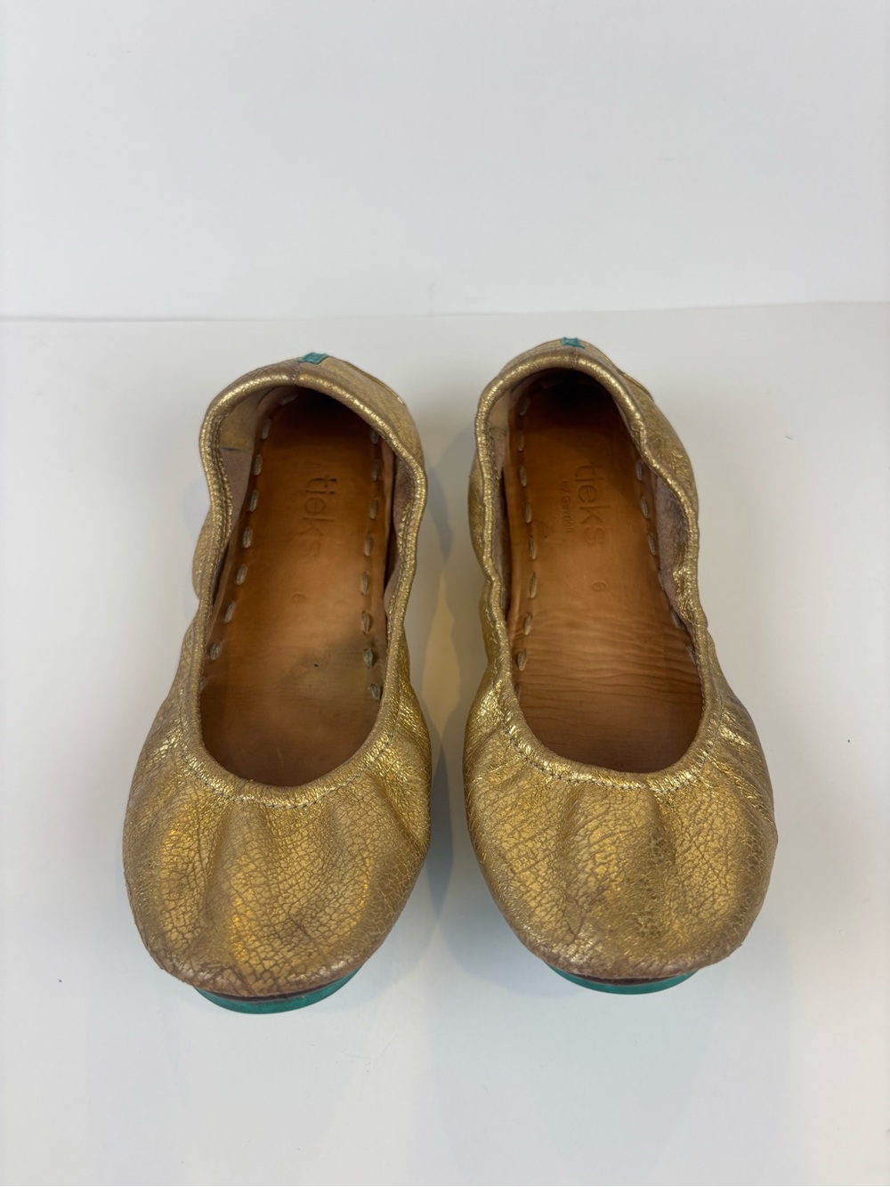 Tieks by Gavrieli Metallic Gold Leather Foldable Ballet Flats Size 6